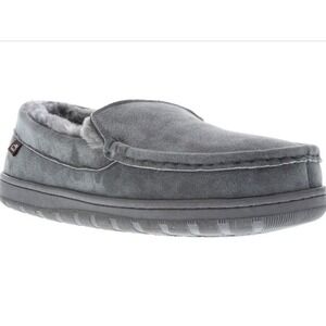 Lamo Slippers Harrison Gray Suede Upper Faux Fur Lining Mens 9 New‎